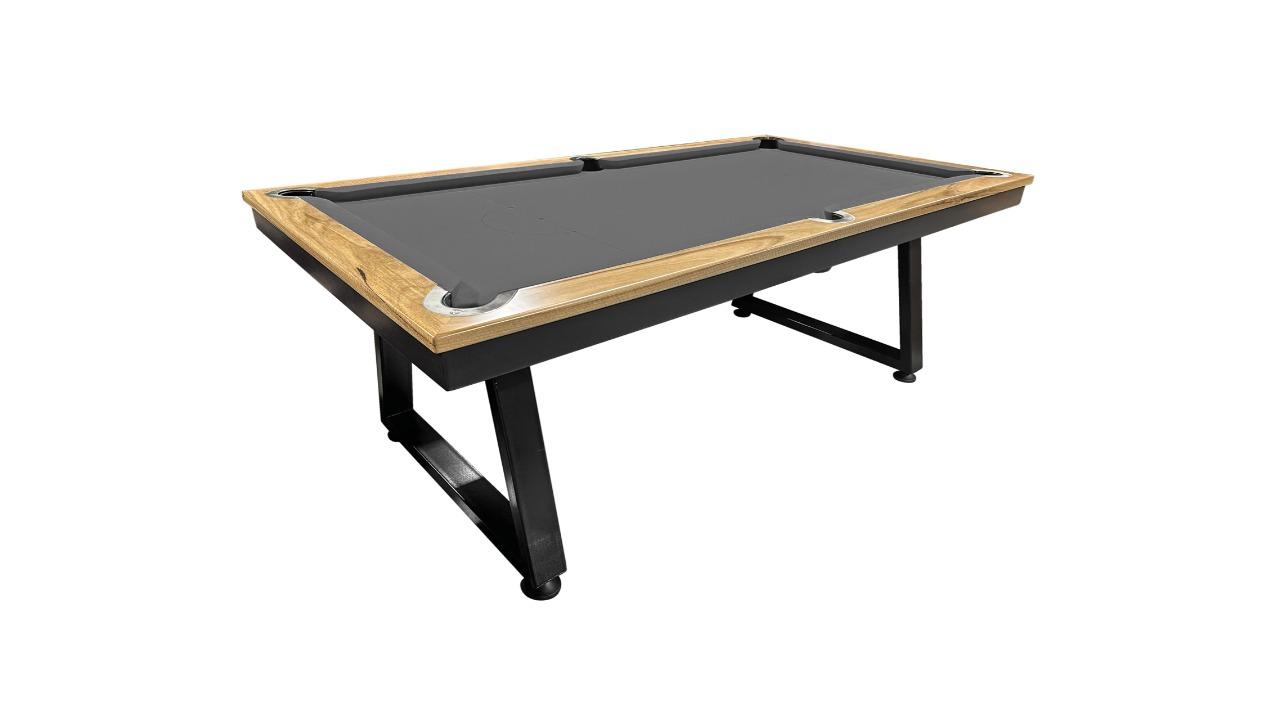 All Table Sports 7ft Marri Timber Top Rail Slate Saga Pool Billiards Table - Charcoal Felt (Upstairs Downstairs Drop Off)