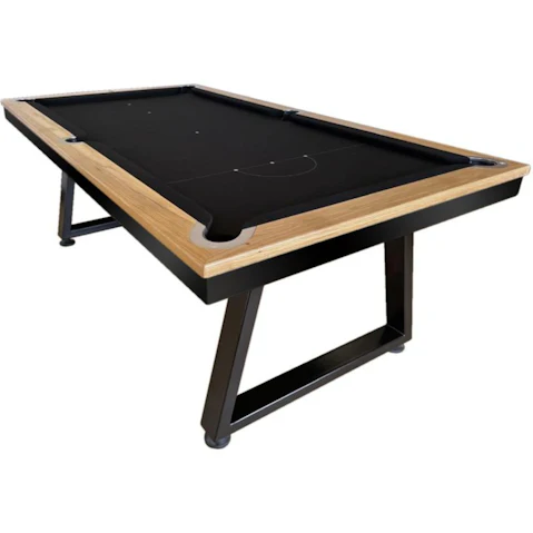 All Table Sports 7ft Solid Tassie Oak Top Rail Slate Saga Pool Billiards Table - Black Felt