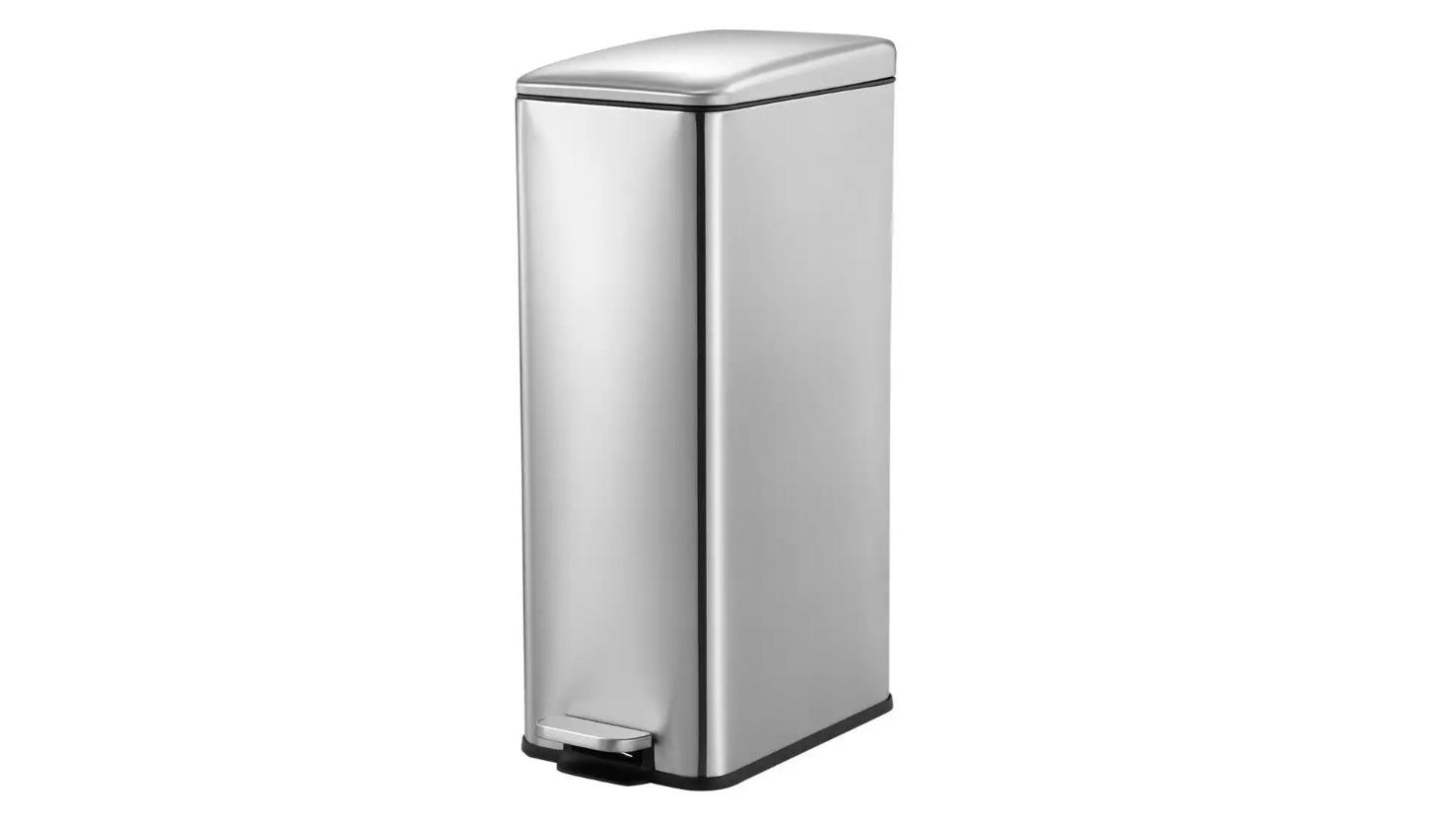 Maxkon Stainless Steel Indoor Rectangular Rubbish Pedal Bin - 20L