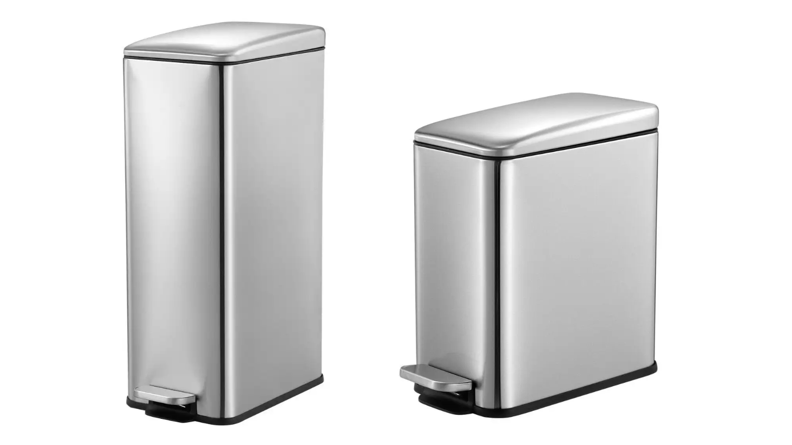 Maxkon Stainless Steel Indoor Rectangular Rubbish Pedal Bin