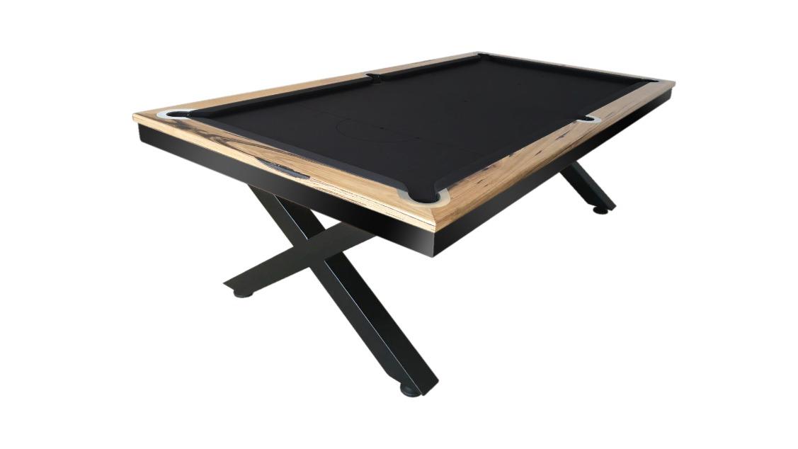 All Table Sports 8ft Marri Timber Top Rail Slate Kings Cross Pool Billiards Table - Black Felt (Upstairs Downstairs Drop Off)