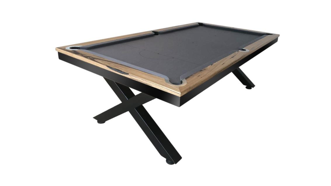 All Table Sports 8ft Marri Timber Top Rail Slate Kings Cross Pool Billiards Table - Charcoal Felt (Upstairs Downstairs Drop Off)