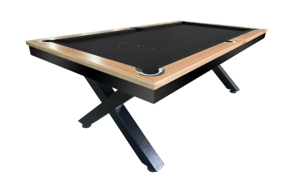 All Table Sports 8ft Tassie Oak Top Rail Slate Kings Cross Pool Billiards Table - Black Felt
