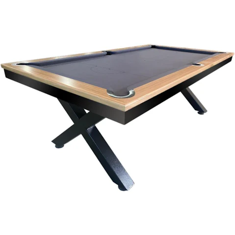 All Table Sports 8ft Tassie Oak Top Rail Slate Kings Cross Pool Billiards Table - Charcoal Felt