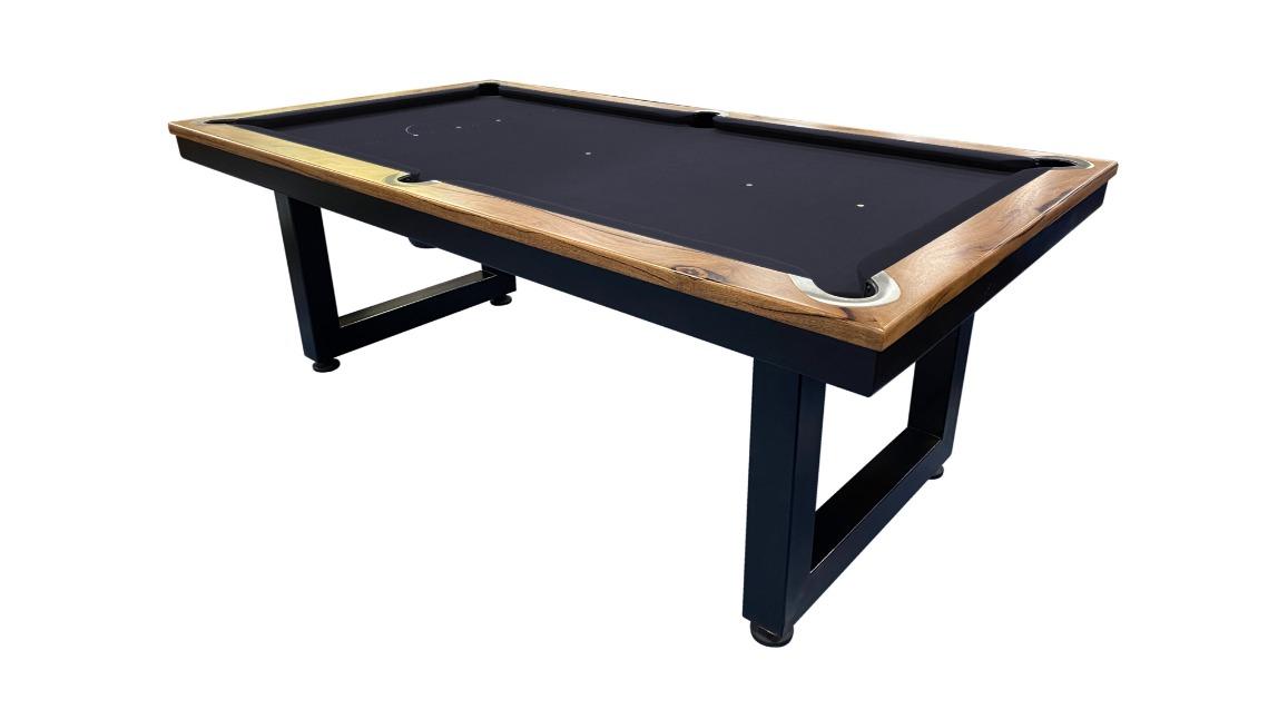 All Table Sports 8ft Solid Marri Timber Slate Odyssey Pool Billiards Table - Black Felt (Upstairs Downstairs Drop Off)