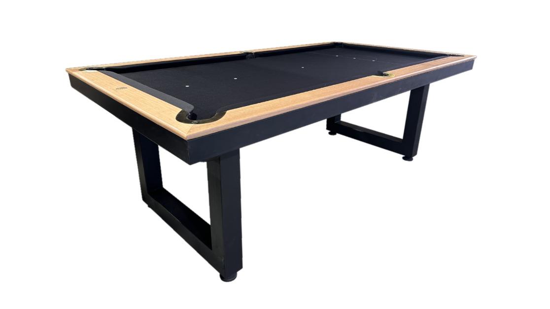 All Table Sports 8ft Tassie Oak Top Rail Slate Odyssey Pool Billiards Table - Black Felt (Upstairs Downstairs Drop Off)