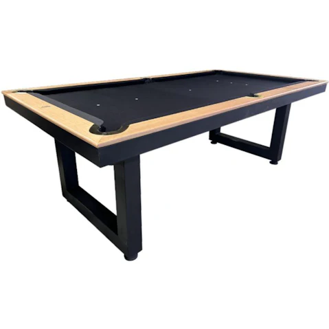All Table Sports 8ft Tassie Oak Top Rail Slate Odyssey Pool Billiards Table - Black Felt