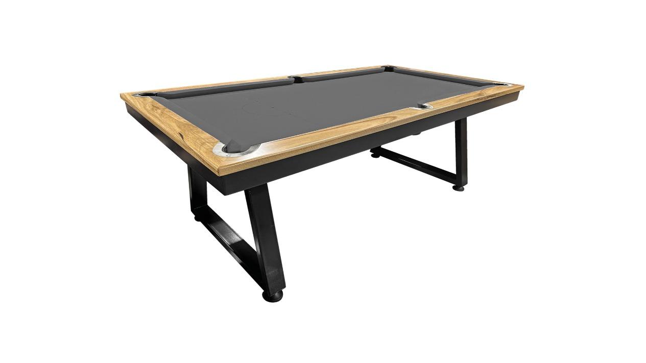 All Table Sports 8ft Saga Marri Timber Top Rail Pool Billiards Table - Charcoal Felt (Upstairs Downstairs Drop Off)