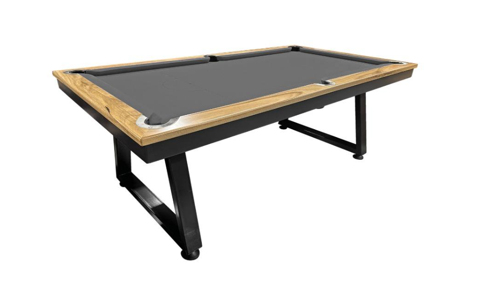 All Table Sports 8ft Marri Timber Top Rail Slate Saga Pool Billiards Table - Charcoal Felt