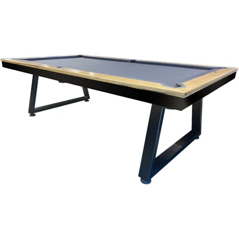 All Table Sports 8ft Tassie Oak Top Rail Slate Saga Pool Billiards Table - Charcoal Felt
