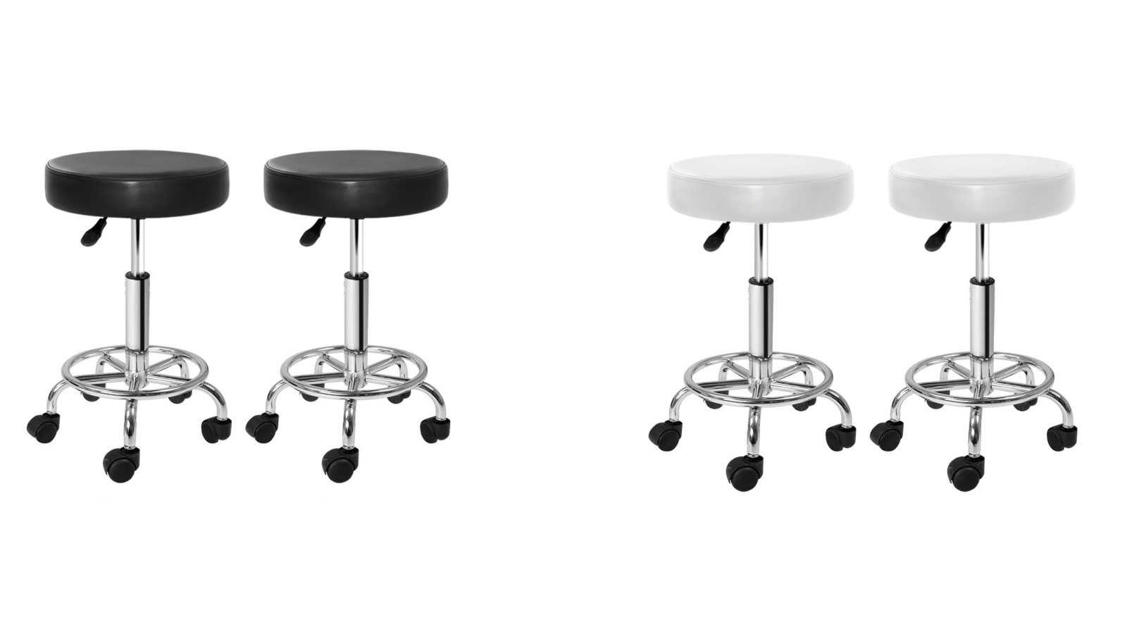 Artiss 2 Piece Round Chrome Iron Salon Stool