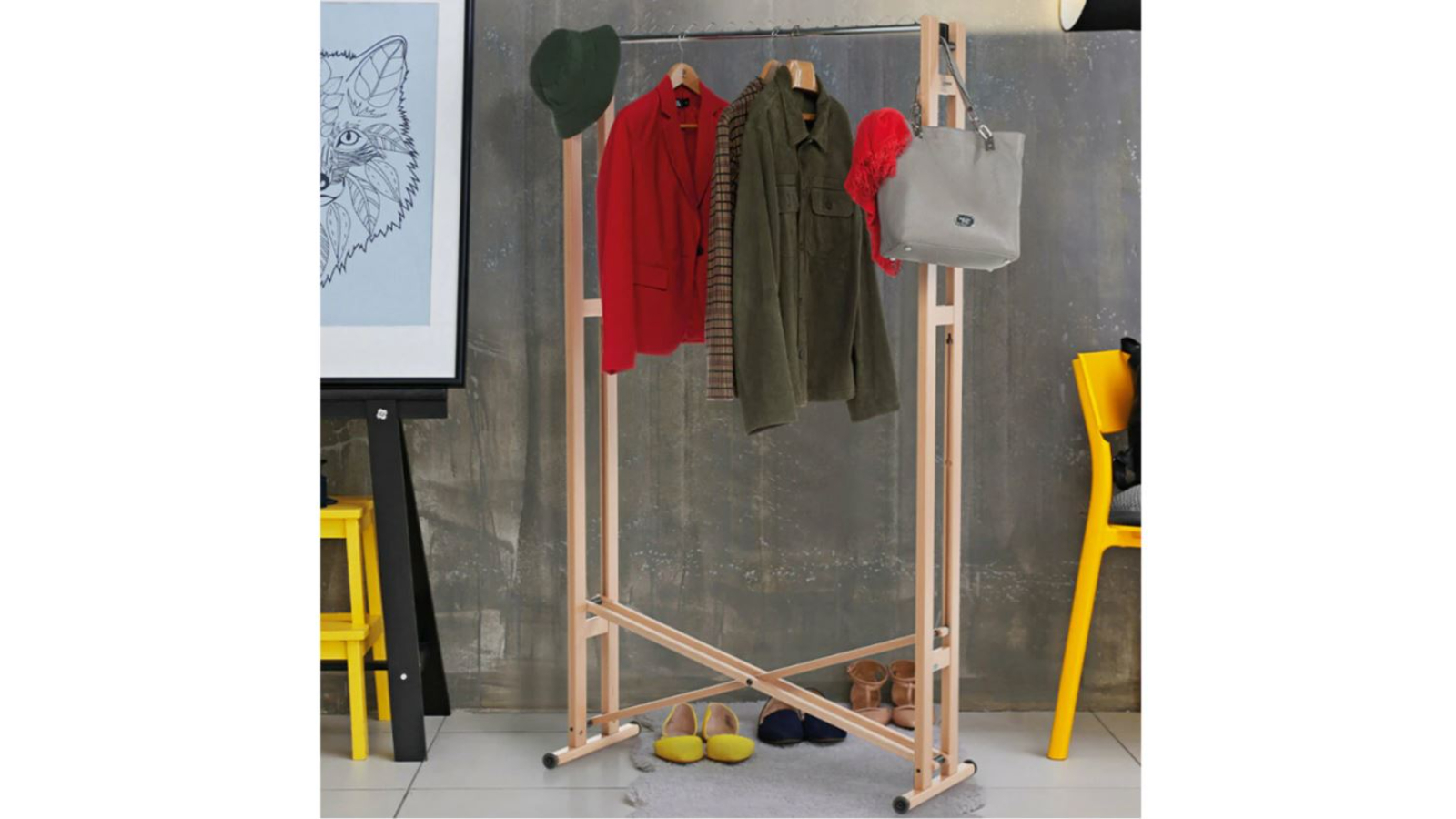 Foppapedretti Natural Snake 90 Clothes Rack Harvey Norman
