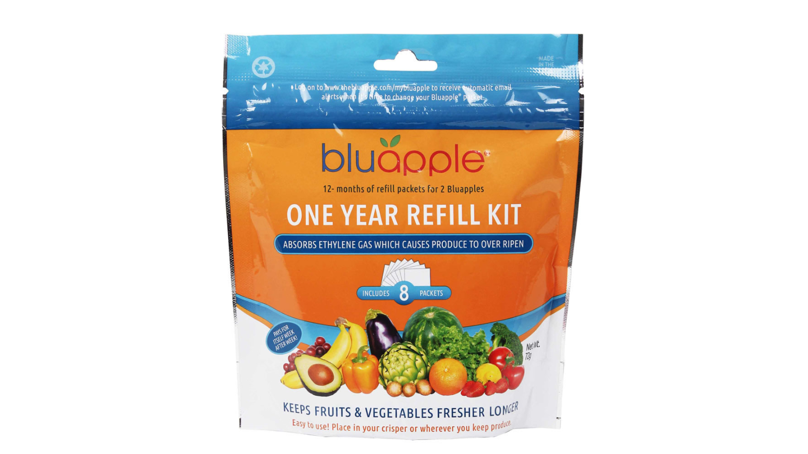 BluApple 8 Pack Satchel Classic 1year Refill Kit