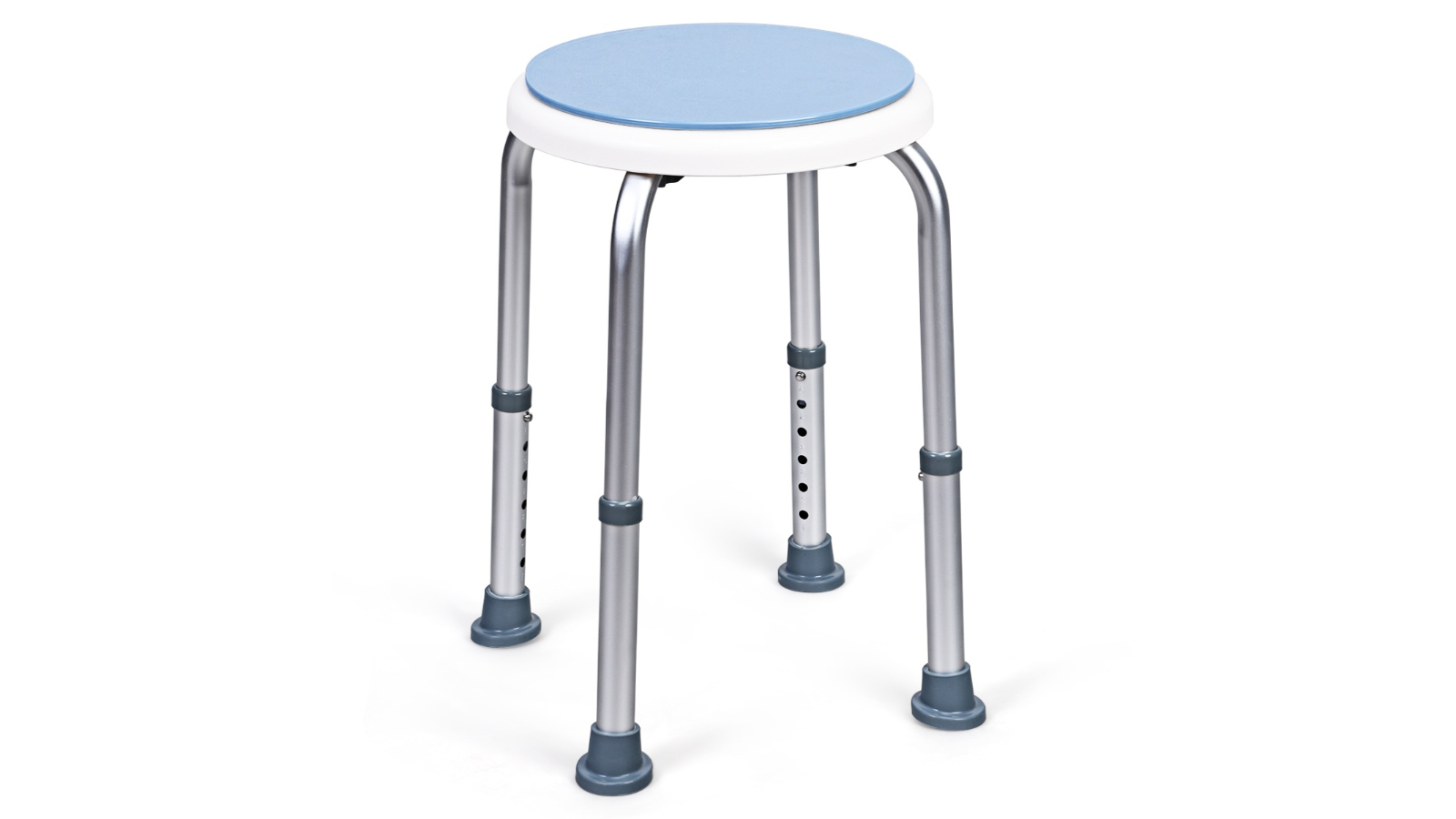 Costway Aluminum Adjustable Shower Stool Chair with Anti-Slip Rubber ...