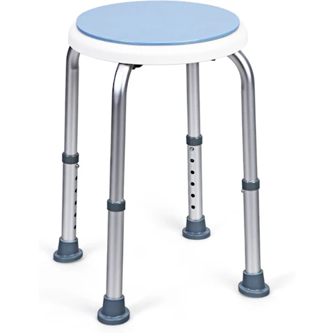 Costway Aluminum Adjustable Shower Stool Chair with Anti-Slip Rubber - Multi-coloured