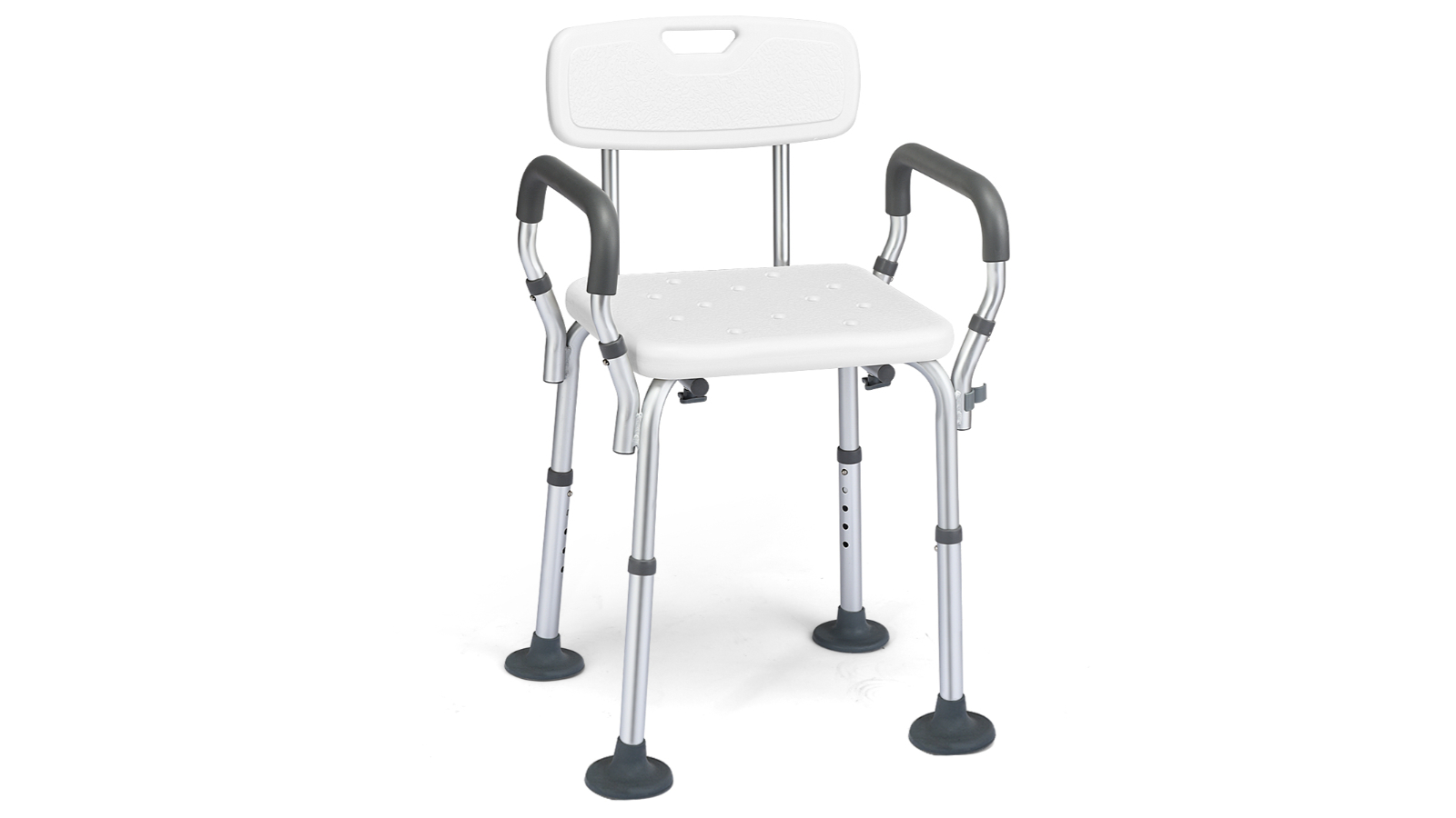 Costway Adjustable Shower Chair Non-Slip with Shower Head Holder and ...