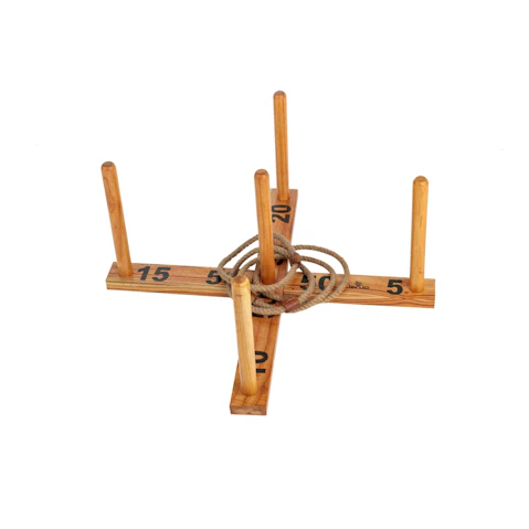 Jenjo Giant Wooden Rope Ring Toss Quoits Outdoor Game Set