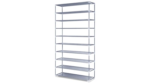 Artiss 50 Pairs 10 Tier Shoe Shelf Holder Silver Harvey Norman