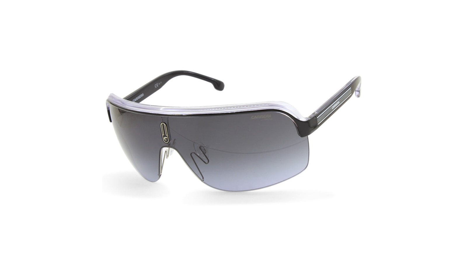 Carrera 8OS/90 Topcar 1/N Black on Gradient Unisex Shield Sunglass - Clear/Grey