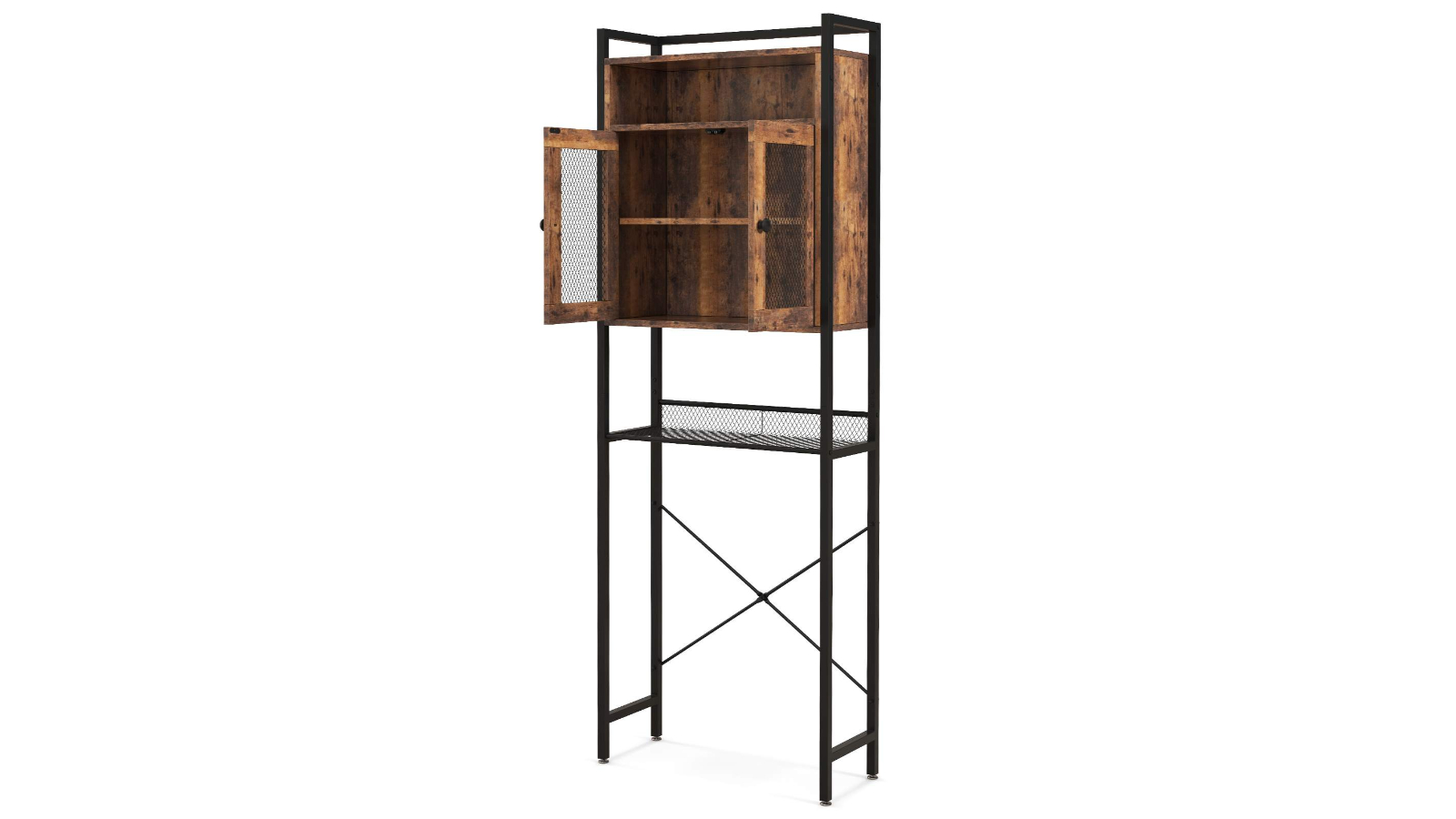 Costway 5-Tier X-Shaped Toilet Storage with Adjustable Shelf Cabinet