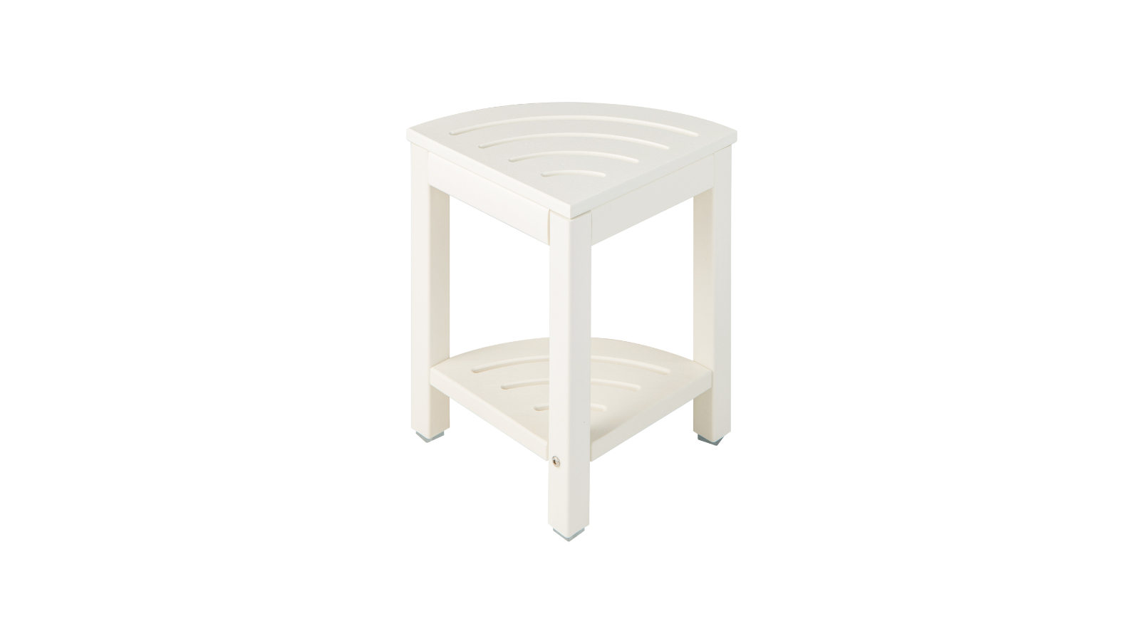 Costway 2-Tier Waterproof Shower Bench with Storage Shelf - White