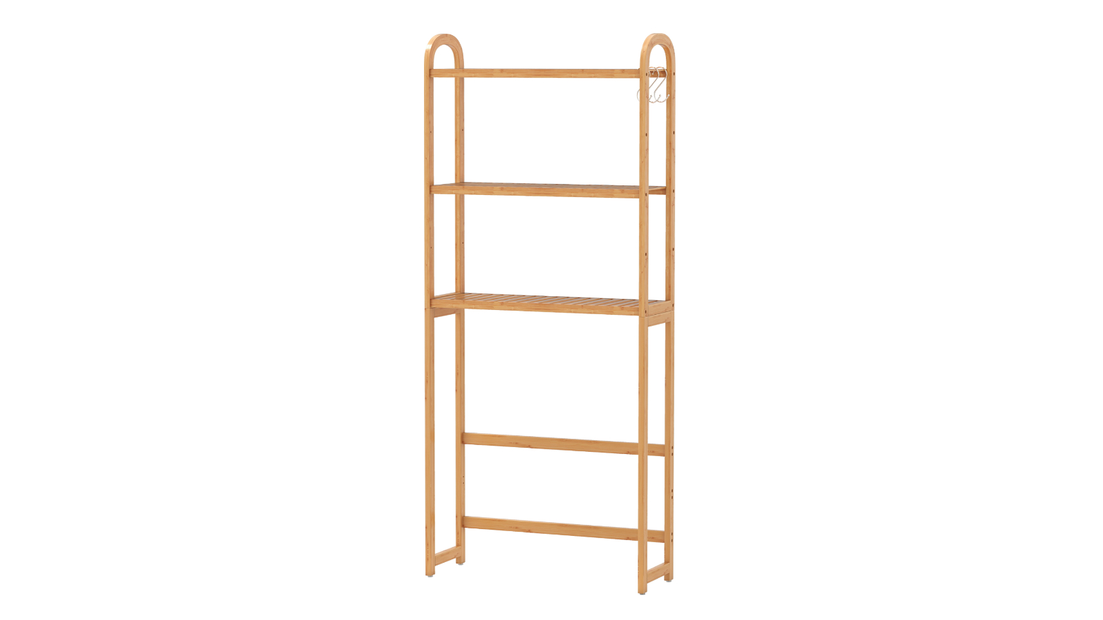 Costway 3-Tier Over-the-Toilet Bamboo Floor Organizer Storage Rack