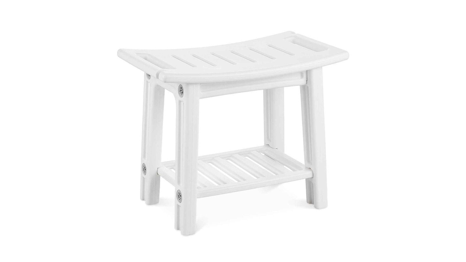 Costway Waterproof Shower Bench with Storage Shelf