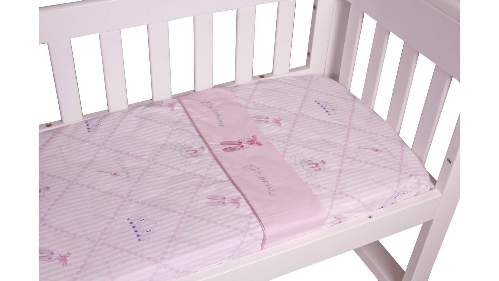Babyhood Amani Bebe 3 Piece Cradle Sheet Set - Ballerina Princess