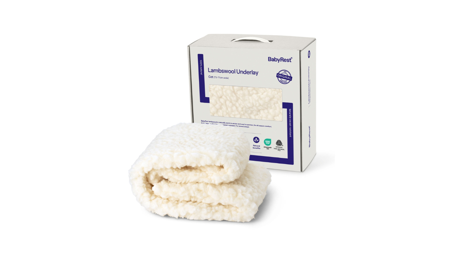 BabyRest Large Lambswool Cot Underlay