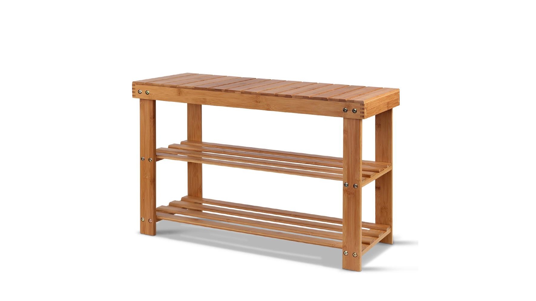 Artiss 3 Tier Shoe Rack Bamboo Storage - Natural