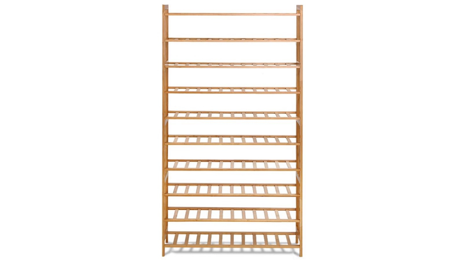 Artiss 10-Tier Bamboo Shoe Rack Storage - Natural Bamboo