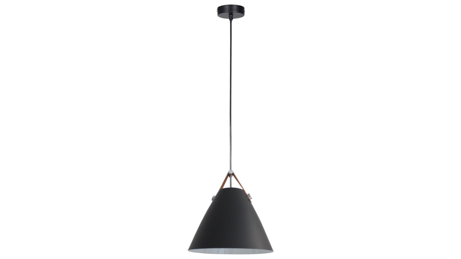 Luminea Baron Cone Shade Hanging Pendant Light - Black