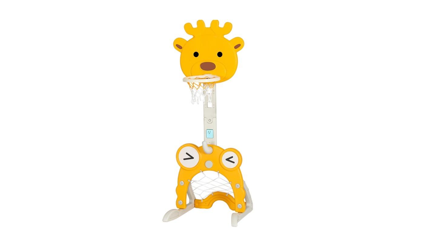 Everfit 5-in-1 Adjustable Basketball Hoop Stand Toy Set - Yellow