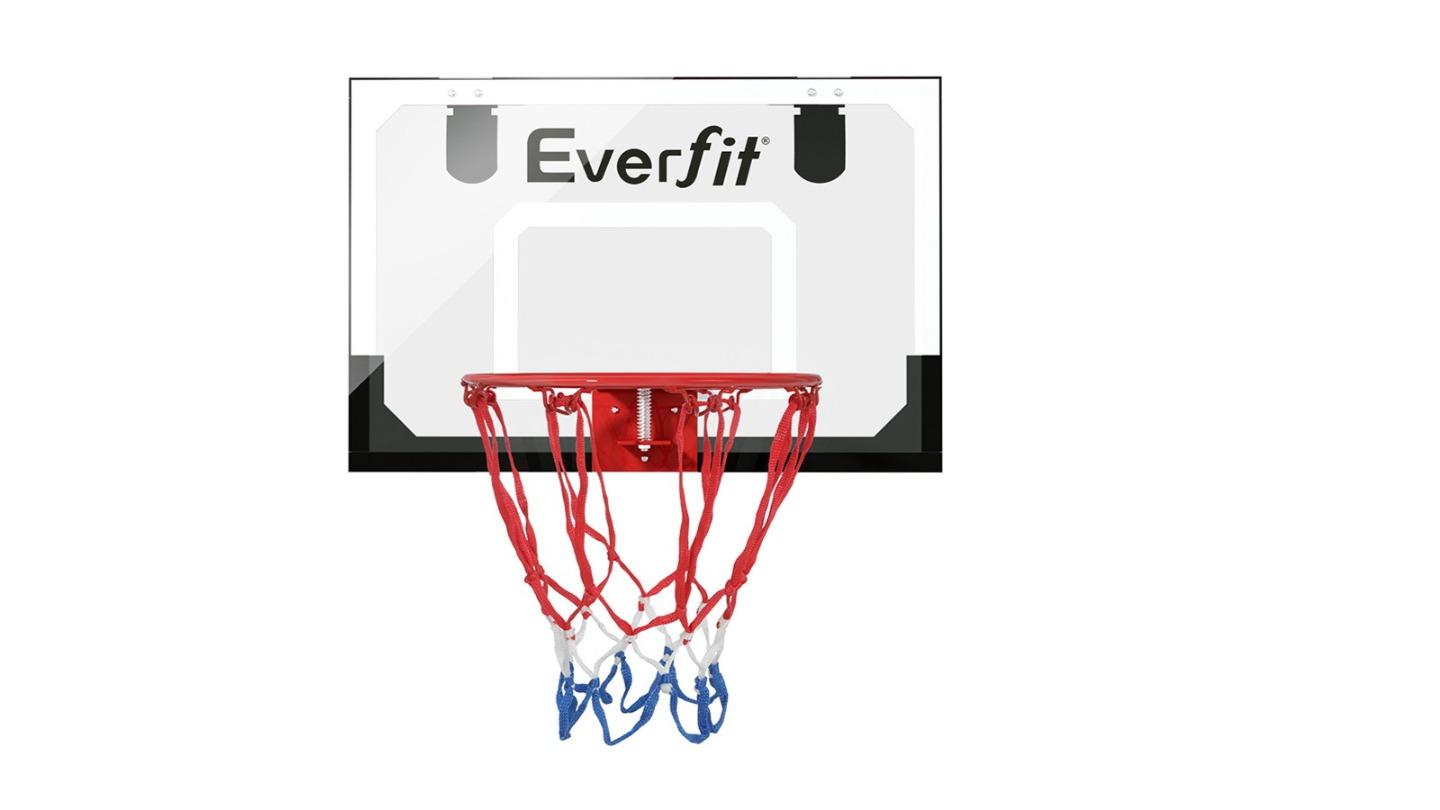 Everfit Indoor Mini Basketball Hoop Door Wall Mounted Kids Sports Backboard - Black