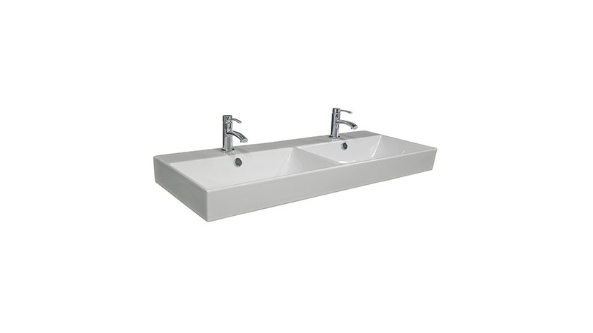 Parisi Velca 1200mm Double Bowl Wall Mounted Basin