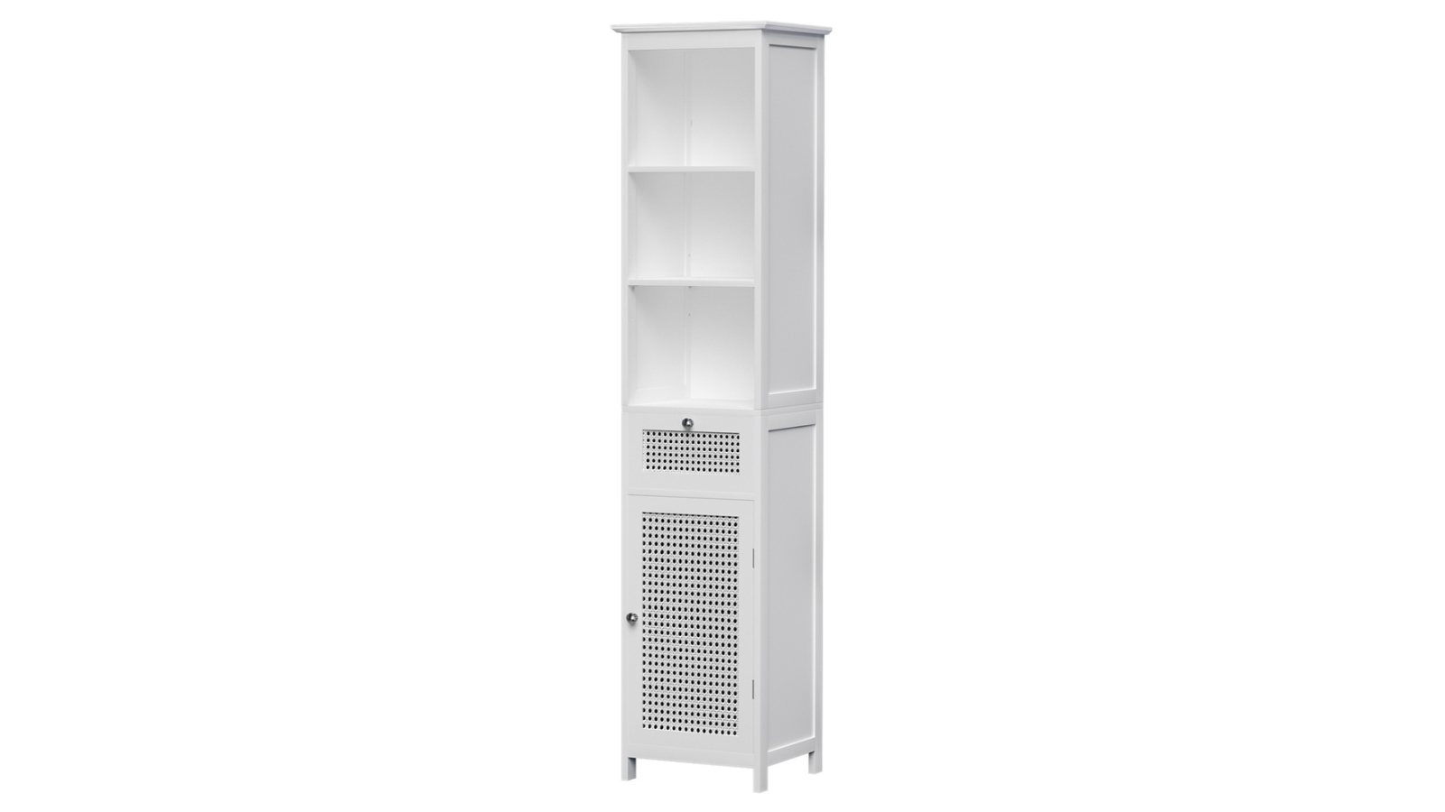 Artiss 161cm Rattan Bathroom Storage Cabinet - White
