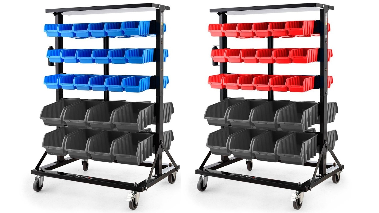 BAUMR-AG 52 Parts Bin Rack Storage System Mobile Double-Sided | Harvey ...