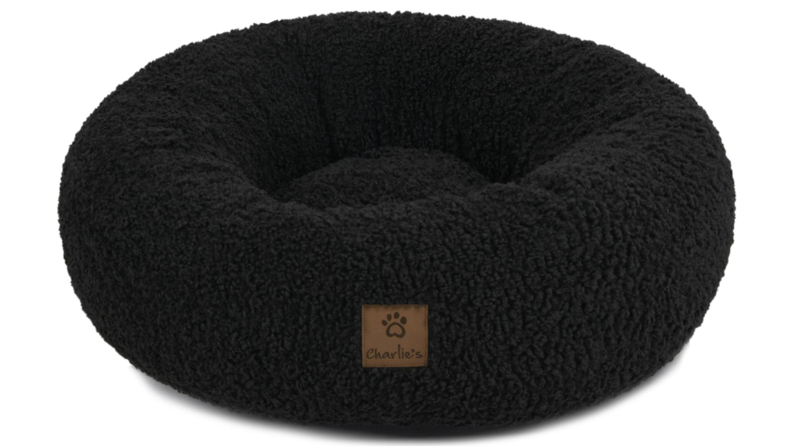 Charlie's Charcoal Teddy Fleece Round Dog Bed