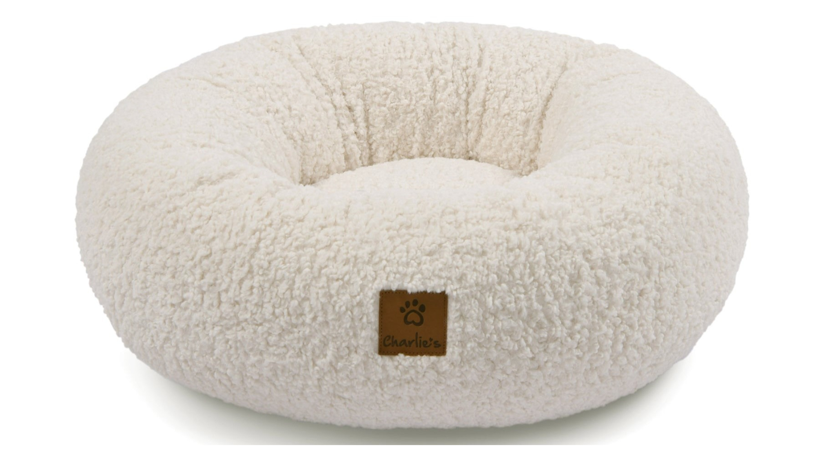 Charlie's Cream Teddy Fleece Round Dog Bed