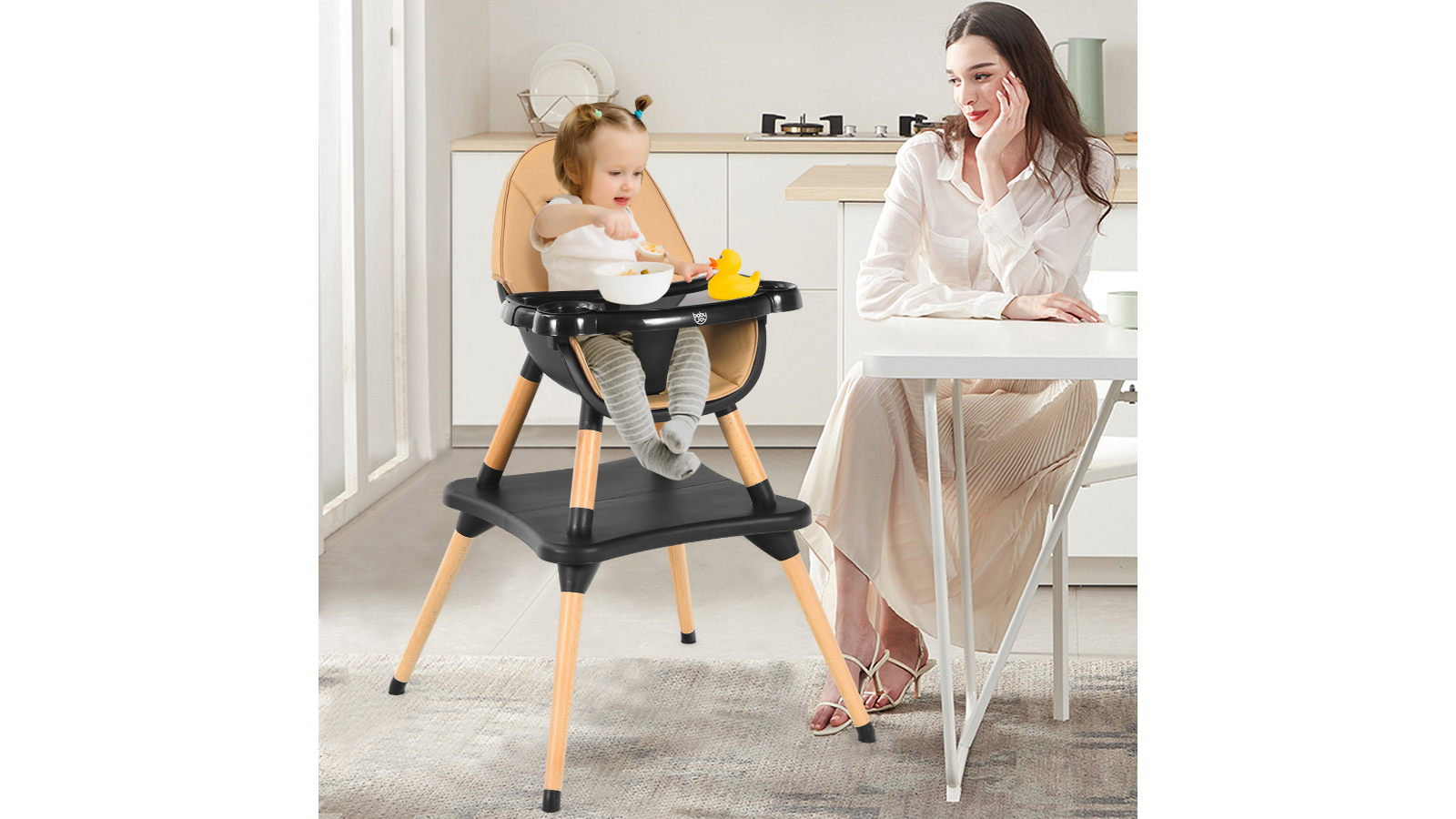 Wooden convertible high chair sale