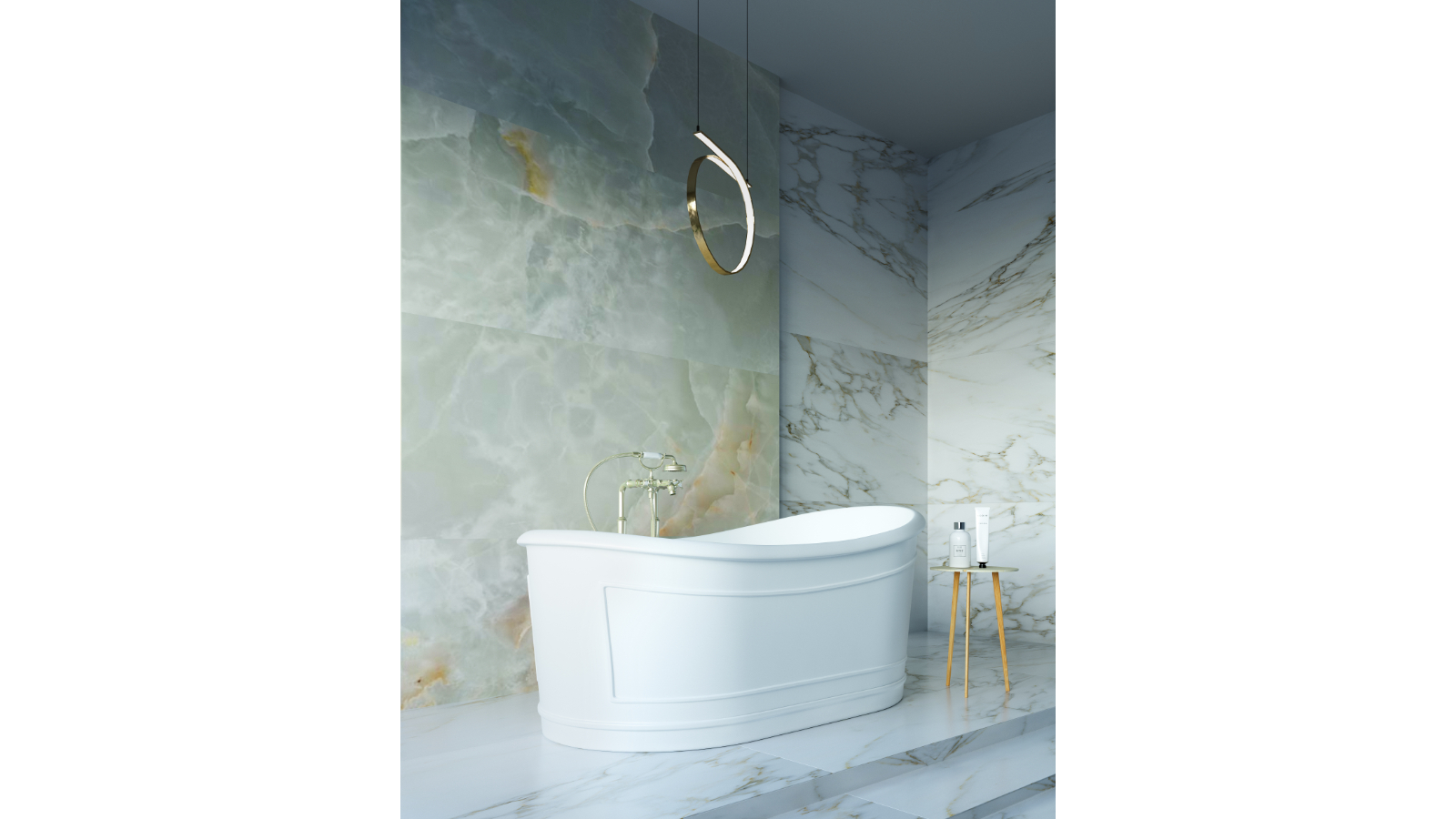 BelBagno Ritz 1676mm Freestanding Bath - White
