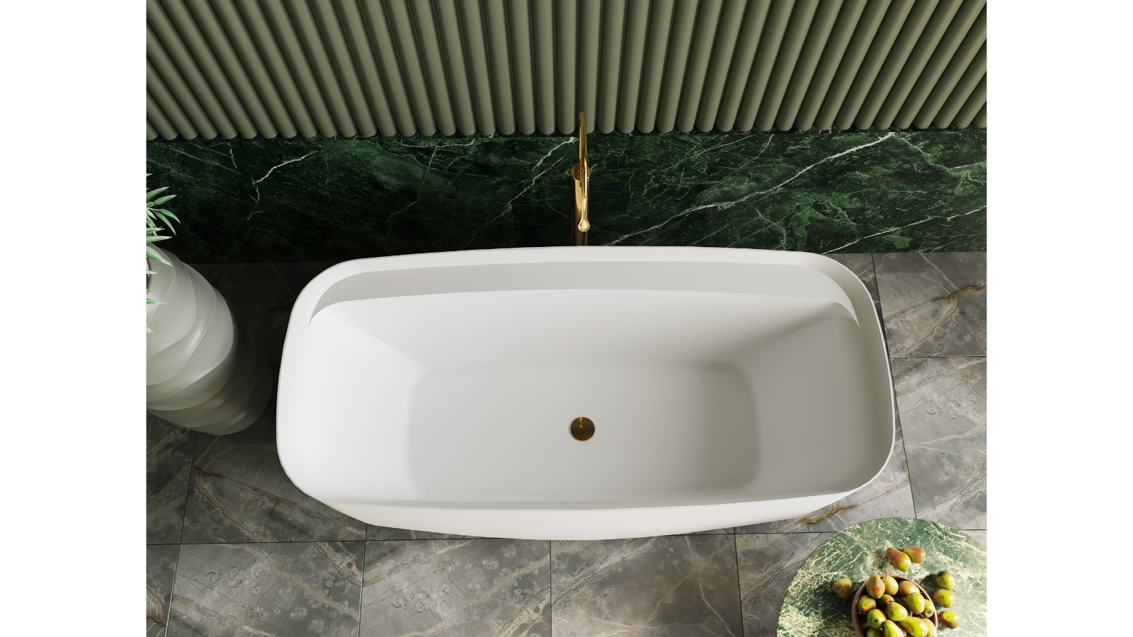 BelBagno Terriccio 1500mm Freestanding Bath - Matt White