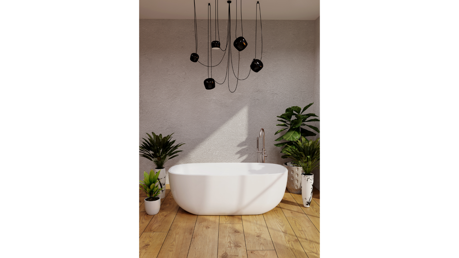 BelBagno Ally 1500mm Freestanding Bath - Semi Gloss White