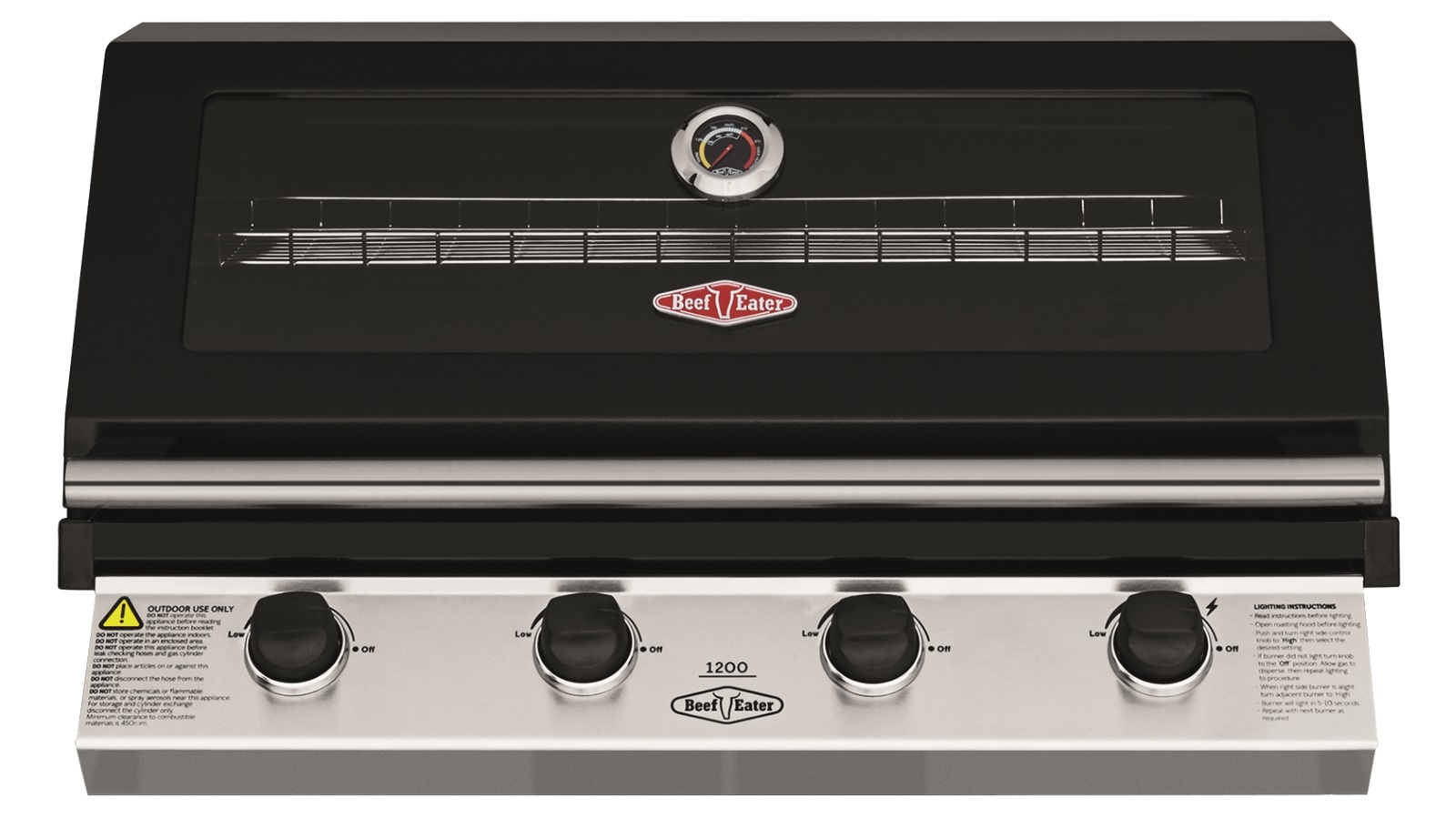 BeefEater 1200 4 Burner Built In BBQ Black Harvey Norman