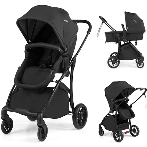 Costway 2-in-1 Convertible Travel Stroller Pram with Reversible Seat - Black