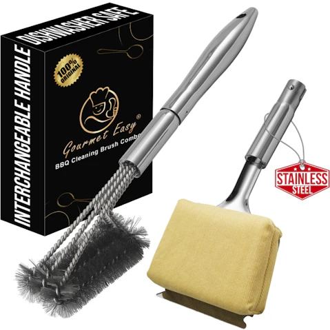 Gourmet Easy Stainless Steel Grill Brush Cleaning Kit
