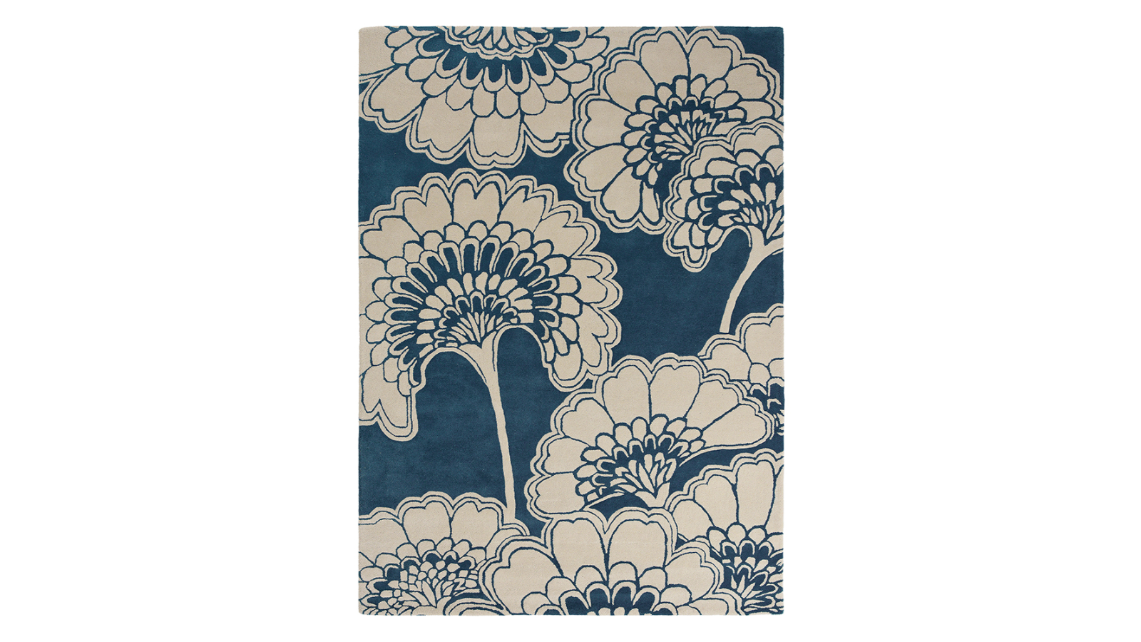 Florence Broadhurst Japanese Floral Midnight Rug