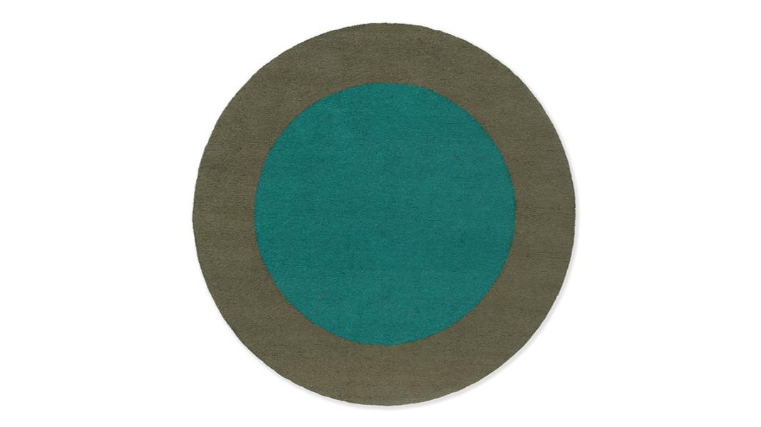 Brink and Campman 496308 Habitat Festival Round Aqua Outdoor Rugs