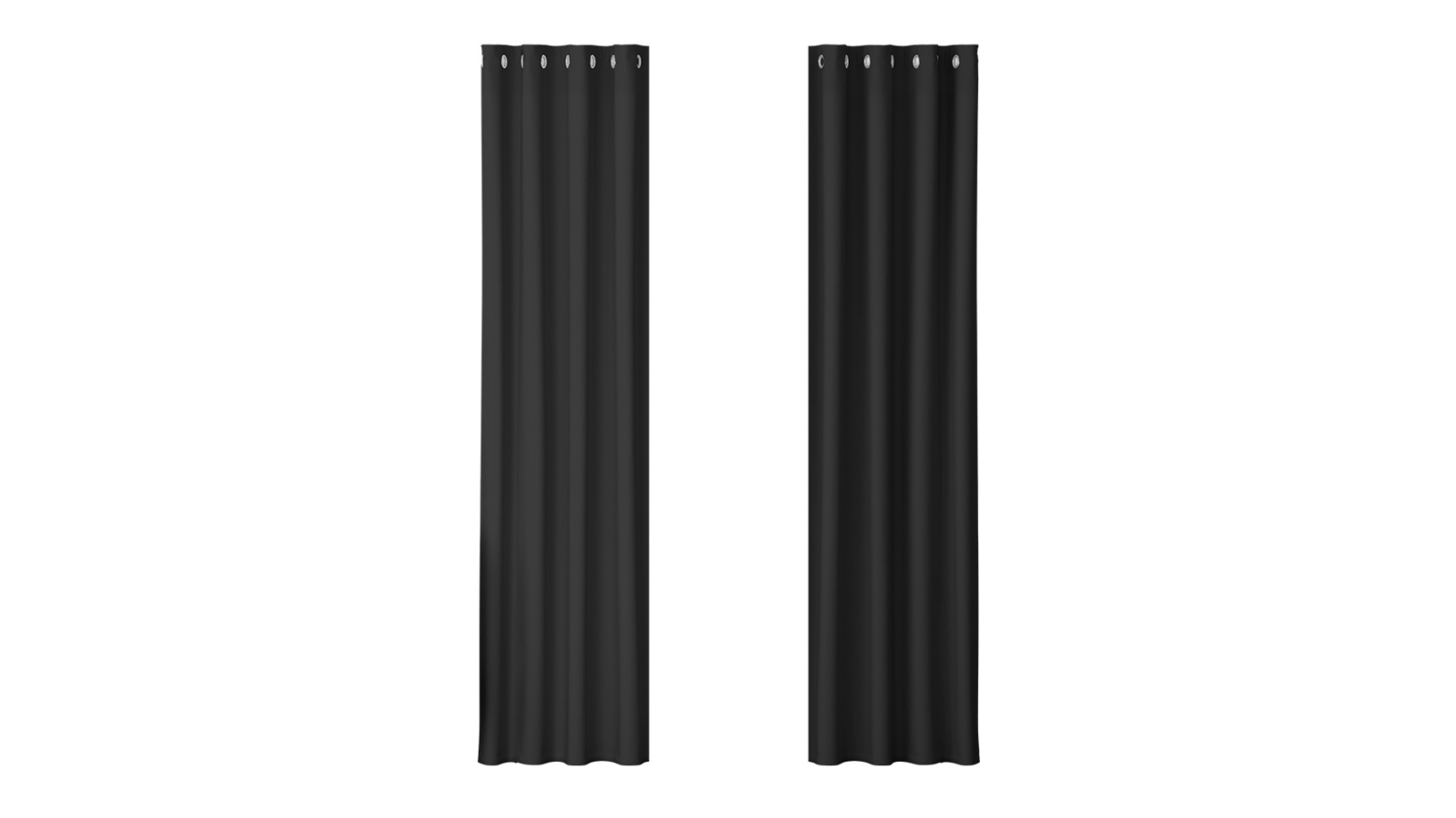 Artiss 2 Panel 140 x 230cm Eyelet Blockout Curtain - Black