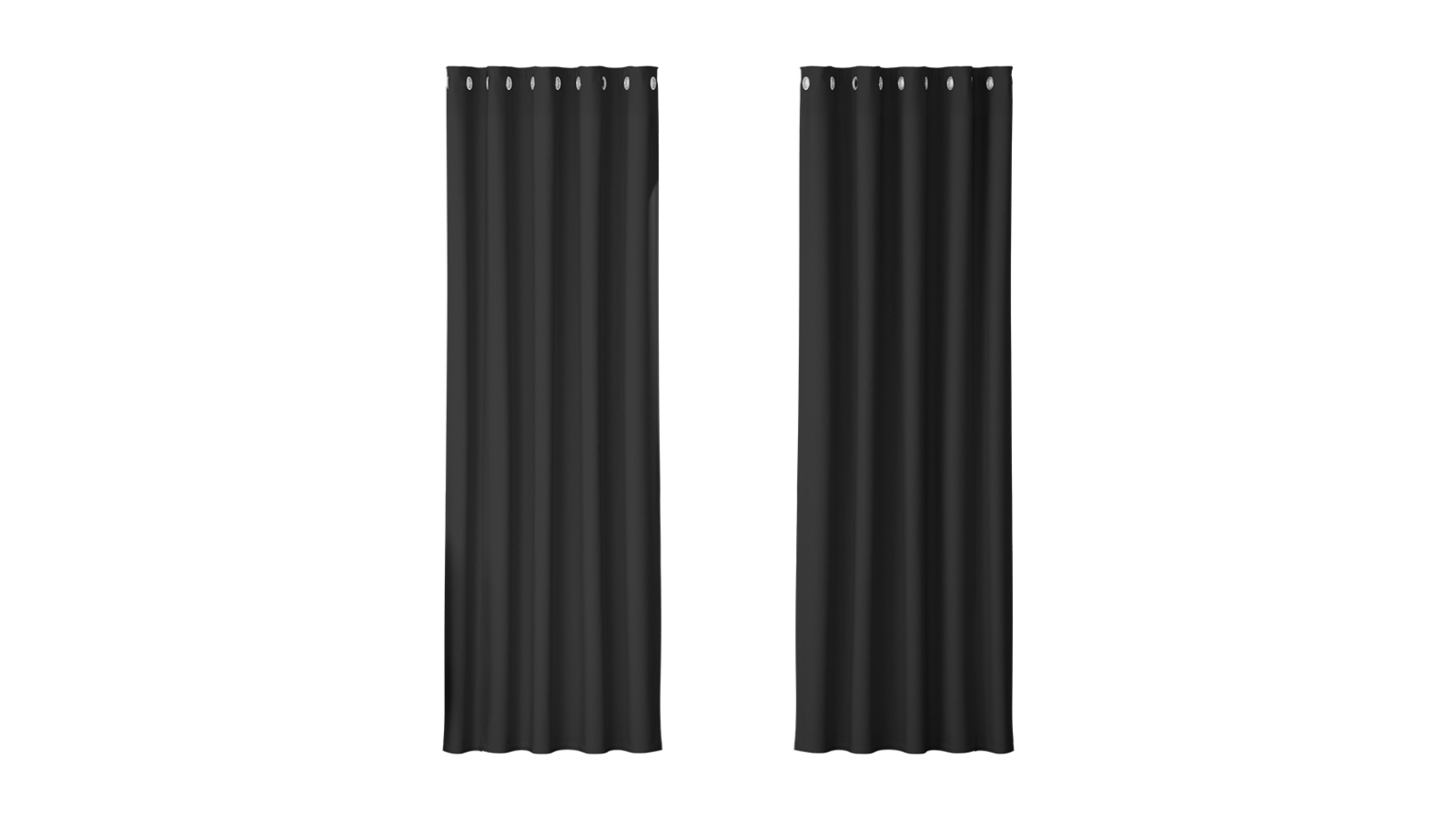Artiss 2 Panel 180 x 213cm Eyelet Blockout Curtain - Black